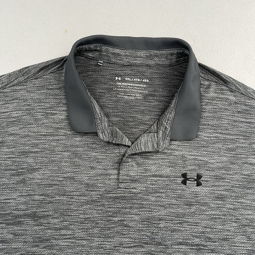 Under Armour Gray Loose Fit Performance 2.0 Textured Golf Polo Shirt 1342080 4XL